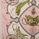 HERMES Carre 90 Scarf Silk ""SPRINGS"" Pink White Auth 194421-5