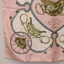 HERMES Carre 90 Scarf Silk ""SPRINGS"" Pink White Auth 194421-8