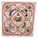 HERMES Carre 90 Scarf Silk ""SPRINGS"" Ivory Red Auth 194422-1