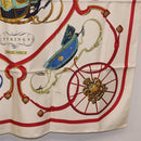 HERMES Carre 90 Scarf Silk ""SPRINGS"" Ivory Red Auth 194422-10