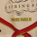 HERMES Carre 90 Scarf Silk ""SPRINGS"" Ivory Red Auth 194422-12