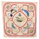 HERMES Carre 90 Scarf Silk ""SPRINGS"" Ivory Red Auth 194422-13