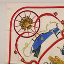 HERMES Carre 90 Scarf Silk ""SPRINGS"" Ivory Red Auth 194422-2