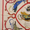 HERMES Carre 90 Scarf Silk ""SPRINGS"" Ivory Red Auth 194422-5