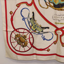 HERMES Carre 90 Scarf Silk ""SPRINGS"" Ivory Red Auth 194422-8