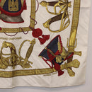 HERMES Carre 90 Scarf ”GRAND UNIFORME” Silk Beige Auth 194426-10