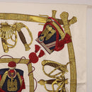 HERMES Carre 90 Scarf ”GRAND UNIFORME” Silk Beige Auth 194426-4