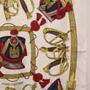 HERMES Carre 90 Scarf ”GRAND UNIFORME” Silk Beige Auth 194426-7