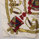 HERMES Carre 90 Scarf ”GRAND UNIFORME” Silk Beige Auth 194426-8