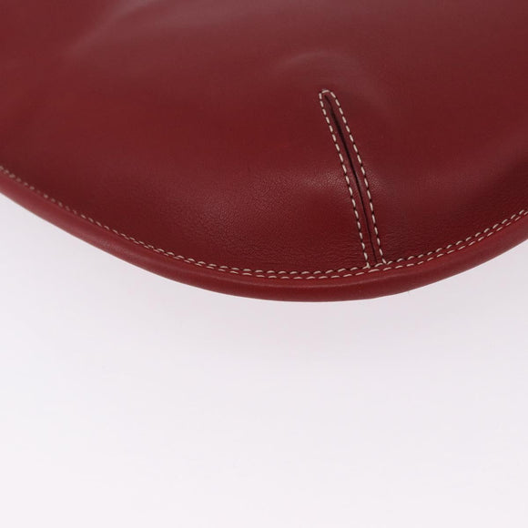 Coach Shoulder Bag Leather Red Gold Auth 194429A