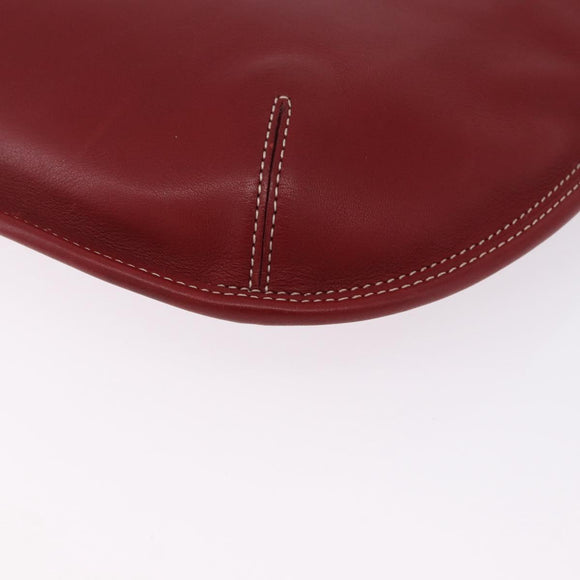 Coach Shoulder Bag Leather Red Gold Auth 194429A