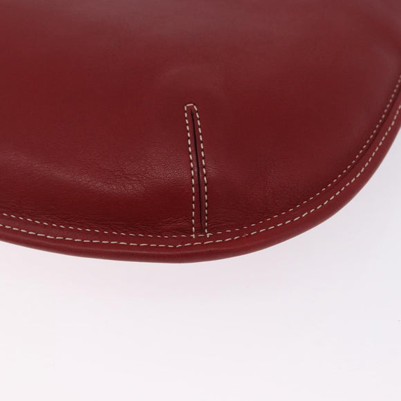 Coach Shoulder Bag Leather Red Gold Auth 194429A