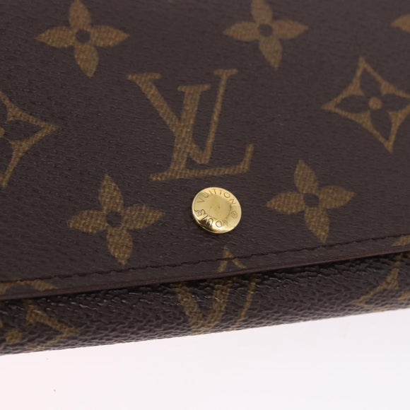 LOUIS VUITTON Monogram Porte Monnaie Billets Tresor Wallet M61730 Auth 194459A