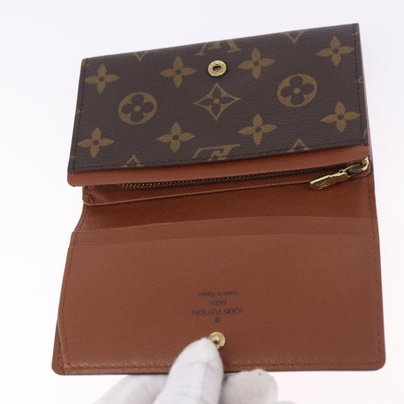 LOUIS VUITTON Monogram Porte Monnaie Billets Tresor Wallet M61730 Auth 194459A