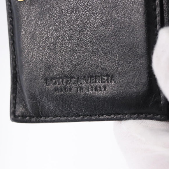 BOTTEGA VENETA INTRECCIATO Bifold Wallet Leather Black Auth 194460A