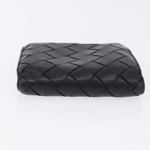 BOTTEGA VENETA INTRECCIATO Bifold Wallet Leather Black Auth 194460A