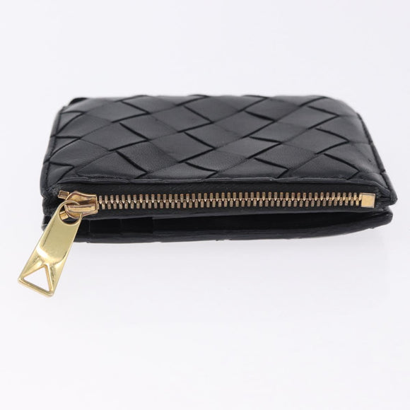 BOTTEGA VENETA INTRECCIATO Bifold Wallet Leather Black Auth 194460A