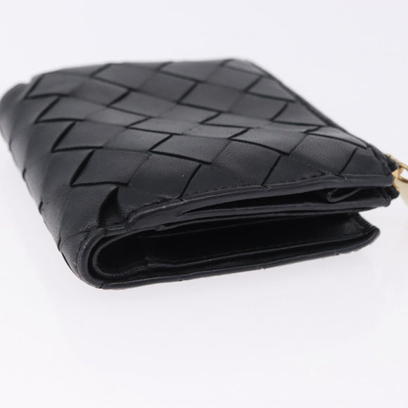 BOTTEGA VENETA INTRECCIATO Bifold Wallet Leather Black Auth 194460A