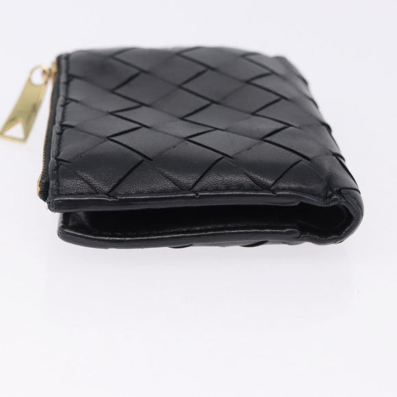 BOTTEGA VENETA INTRECCIATO Bifold Wallet Leather Black Auth 194460A