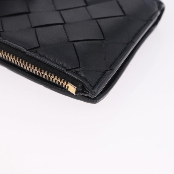 BOTTEGA VENETA INTRECCIATO Bifold Wallet Leather Black Auth 194460A