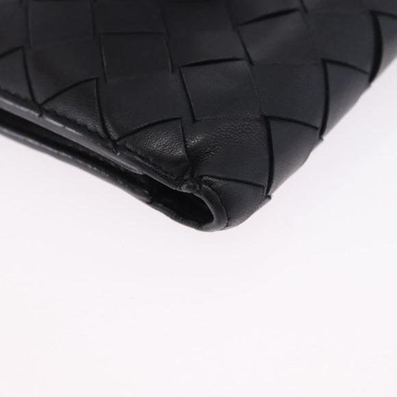BOTTEGA VENETA INTRECCIATO Bifold Wallet Leather Black Auth 194460A