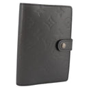 LOUIS VUITTON Monogram Mat Agenda PM Day Planner Cover Black R20932 Auth 194461A-1