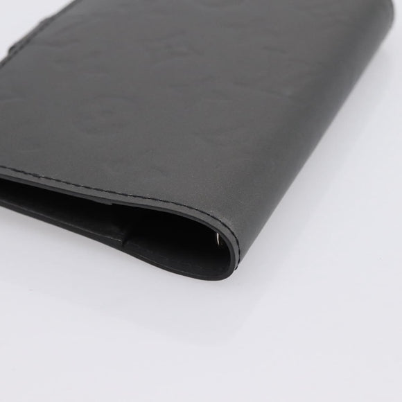 LOUIS VUITTON Monogram Mat Agenda PM Day Planner Cover Black R20932 Auth 194461A