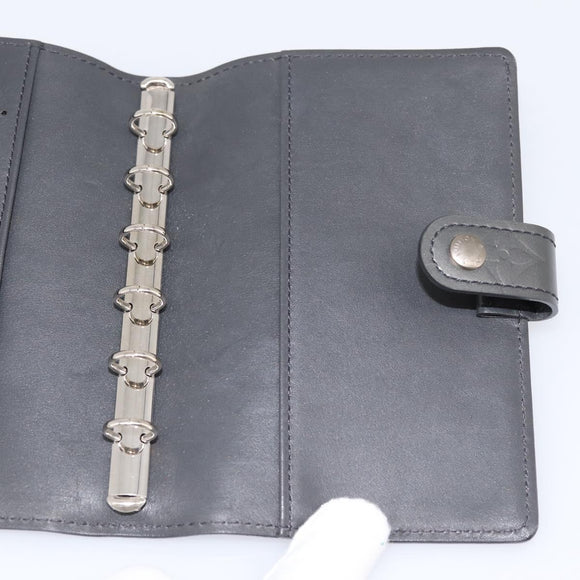 LOUIS VUITTON Monogram Mat Agenda PM Day Planner Cover Black R20932 Auth 194461A