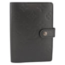 LOUIS VUITTON Monogram Mat Agenda PM Day Planner Cover Black R20932 Auth 194461A-2