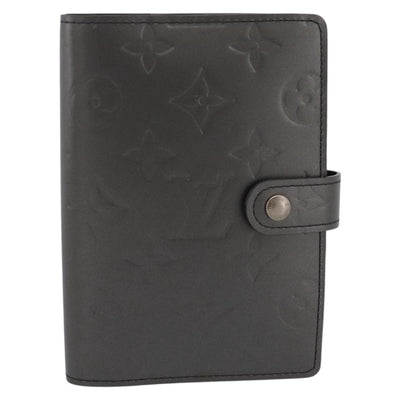 LOUIS VUITTON Monogram Mat Agenda PM Day Planner Cover Black R20932 Auth 194461A - 0