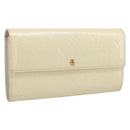 LOUIS VUITTON Vernis Portefeiulle Sarah Wallet Perle M91971 LV Auth 194462A-1