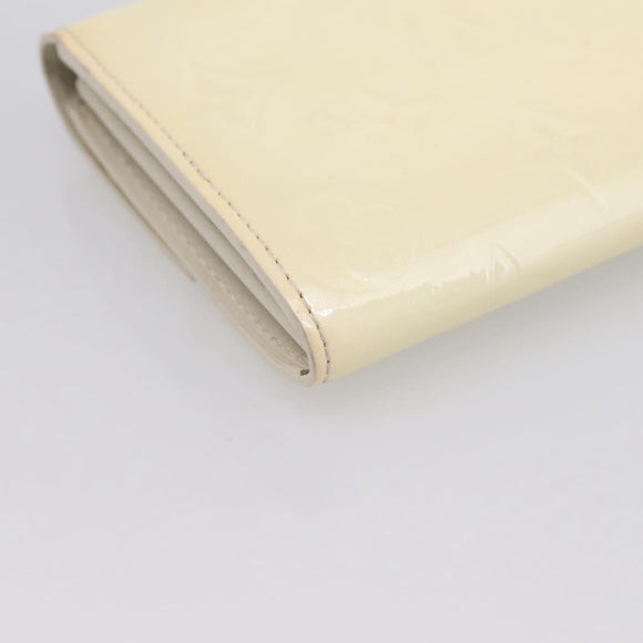 LOUIS VUITTON Vernis Portefeiulle Sarah Wallet Perle M91971 LV Auth 194462A
