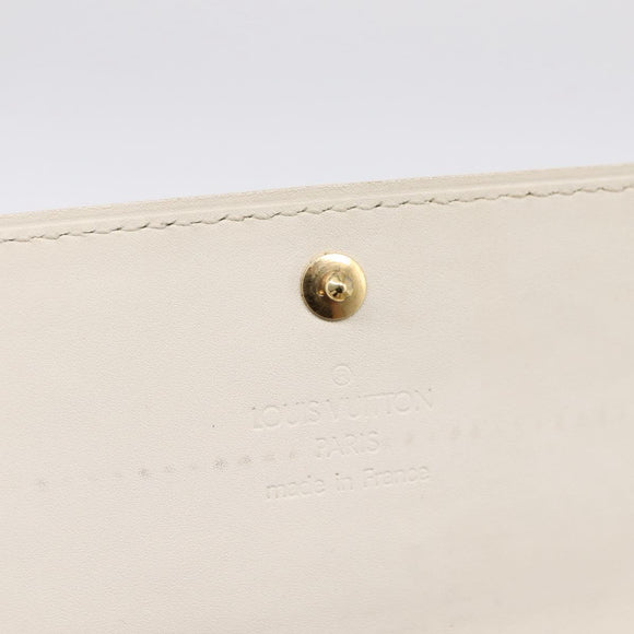 LOUIS VUITTON Vernis Portefeiulle Sarah Wallet Perle M91971 LV Auth 194462A