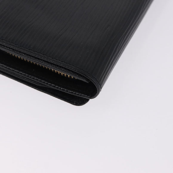 LOUIS VUITTON Epi Porte Monnaie Billets Tresor Wallet Black M61730 Auth 194463A