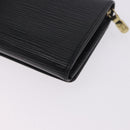 LOUIS VUITTON Epi Porte Monnaie Billets Tresor Wallet Black M61730 Auth 194463A-11