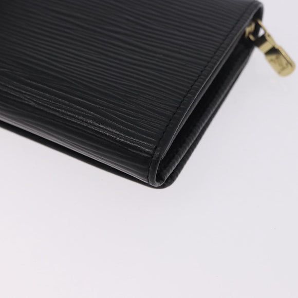 LOUIS VUITTON Epi Porte Monnaie Billets Tresor Wallet Black M61730 Auth 194463A
