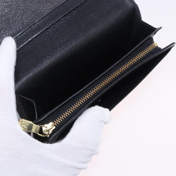 LOUIS VUITTON Epi Porte Monnaie Billets Tresor Wallet Black M61730 Auth 194463A