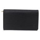 LOUIS VUITTON Epi Porte Monnaie Billets Tresor Wallet Black M61730 Auth 194463A-2