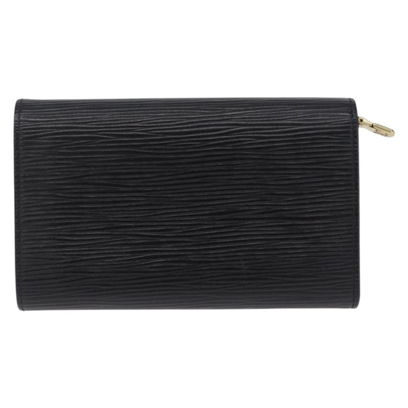 LOUIS VUITTON Epi Porte Monnaie Billets Tresor Wallet Black M61730 Auth 194463A
