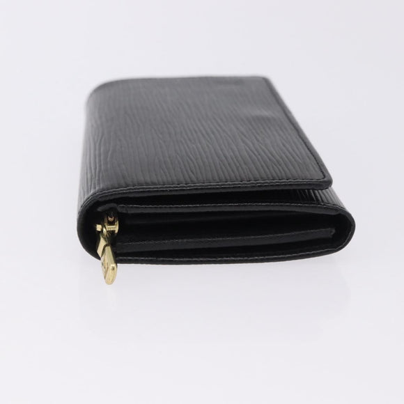 LOUIS VUITTON Epi Porte Monnaie Billets Tresor Wallet Black M61730 Auth 194463A