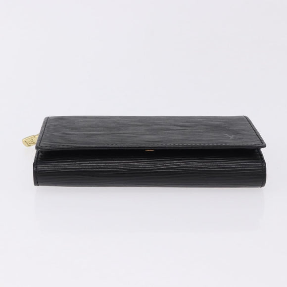 LOUIS VUITTON Epi Porte Monnaie Billets Tresor Wallet Black M61730 Auth 194463A