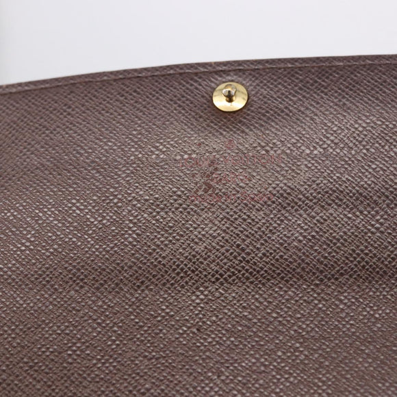 LOUIS VUITTON Damier Ebene Portefeuille Sarah Long Wallet N60491 LV Auth 194471A
