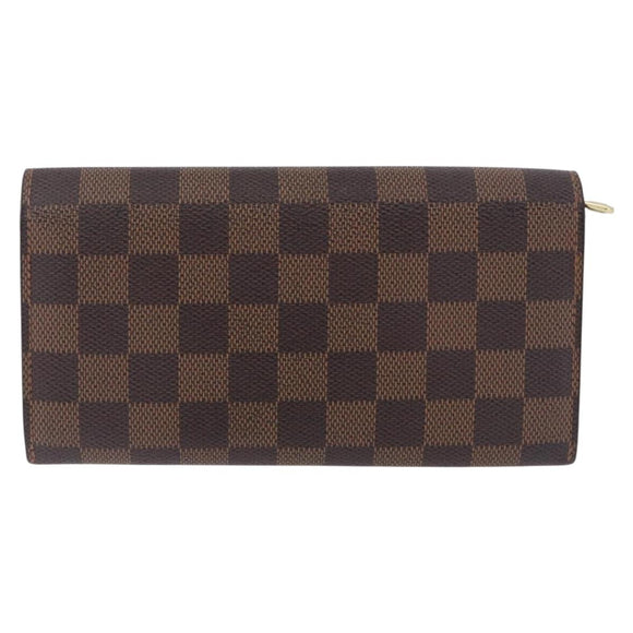 LOUIS VUITTON Damier Ebene Portefeuille Sarah Long Wallet N60491 LV Auth 194471A