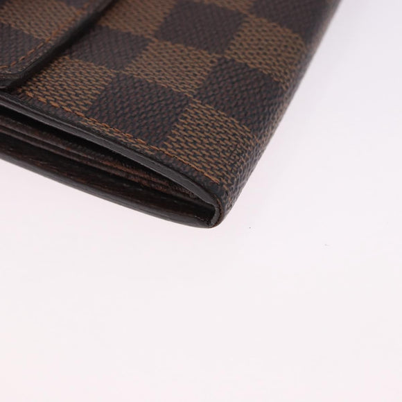 LOUIS VUITTON Damier Ebene Portefeuille Sarah Long Wallet N60491 LV Auth 194471A