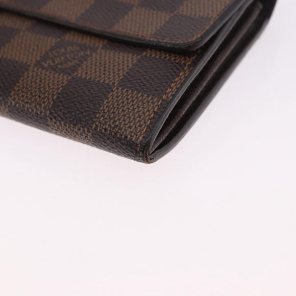 LOUIS VUITTON Damier Ebene Portefeuille Sarah Long Wallet N60491 LV Auth 194471A