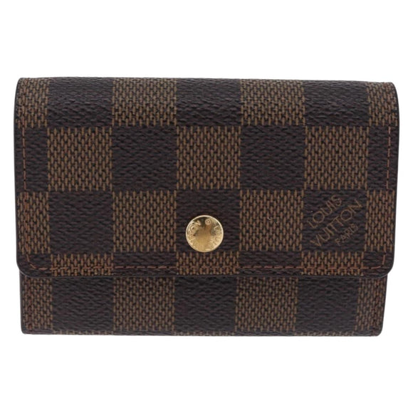 LOUIS VUITTON Damier Ebene Porte Monnaie Plat Coin Purse N61930 LV Auth 194473A