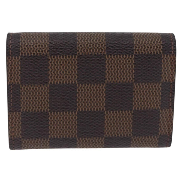 LOUIS VUITTON Damier Ebene Porte Monnaie Plat Coin Purse N61930 LV Auth 194473A