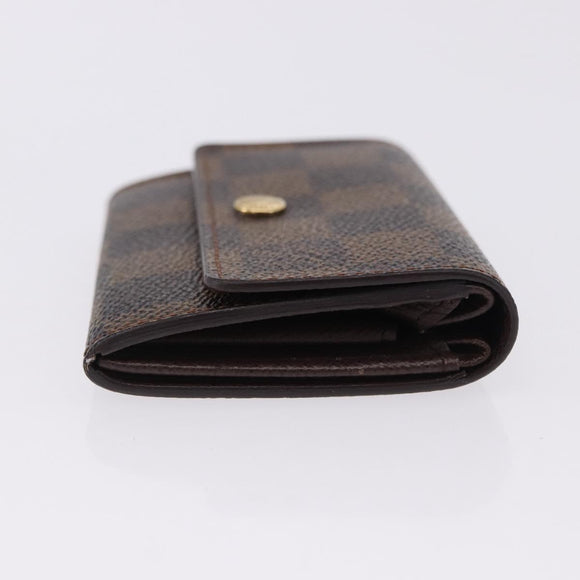 LOUIS VUITTON Damier Ebene Porte Monnaie Plat Coin Purse N61930 LV Auth 194473A