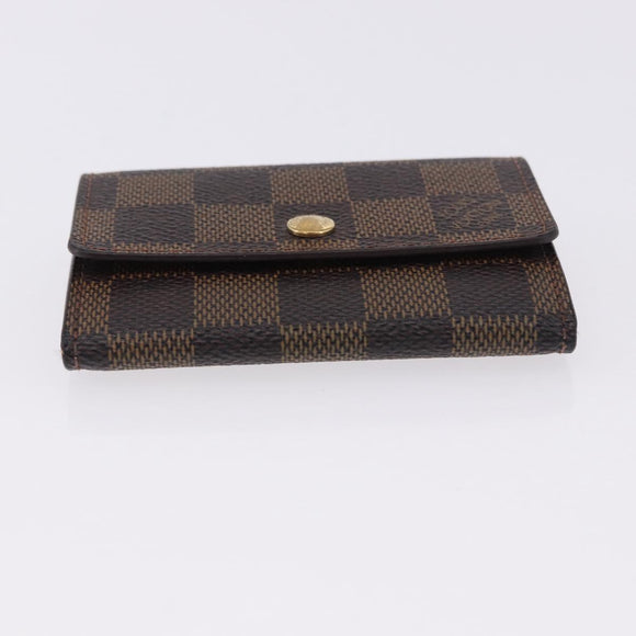 LOUIS VUITTON Damier Ebene Porte Monnaie Plat Coin Purse N61930 LV Auth 194473A