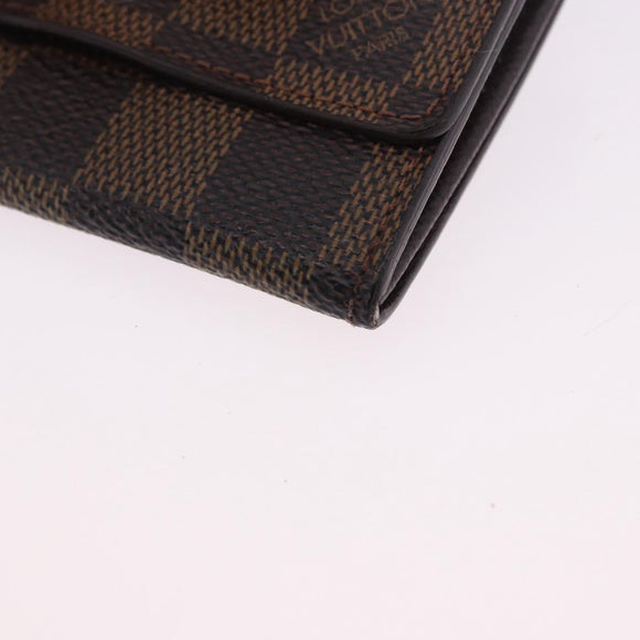 LOUIS VUITTON Damier Ebene Porte Monnaie Plat Coin Purse N61930 LV Auth 194473A